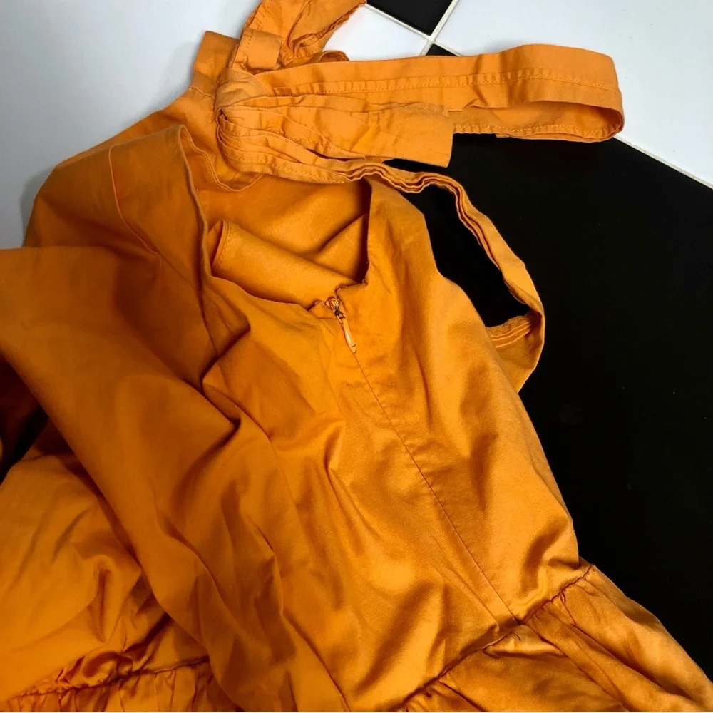 Color Me Courtney Louise Maxi Dress Orange Colorblock Vibrant Tangerine Citrus 8 - Picture 10 of 16